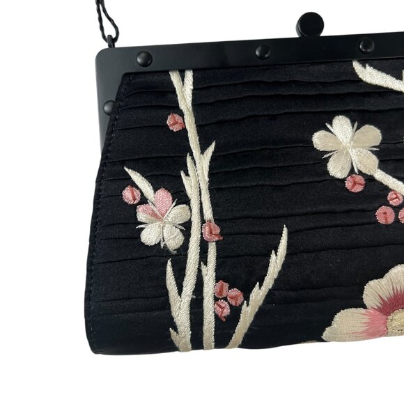 Gucci VINTAGE '03 Black Satin Pleated Multi Embroidered Tassel Mini Shoulder Bag - Picture 8 of 12